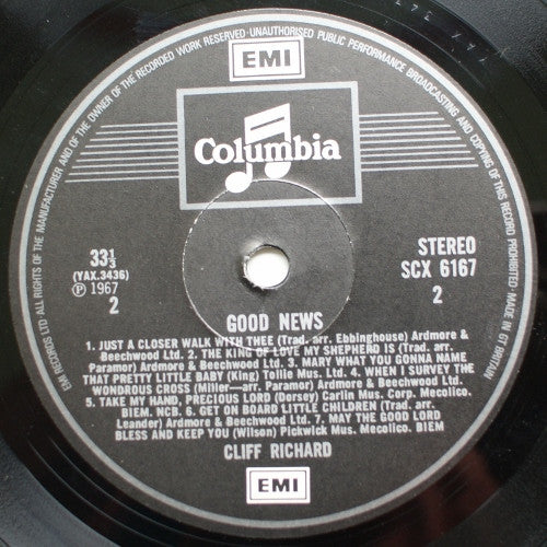 Cliff Richard : Good News (LP, Album, RE)