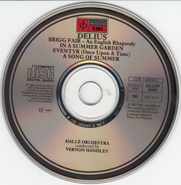Frederick Delius, Hallé Orchestra, Vernon Handley : A Song Of Summer · Brigg Fair · In A Summer Garden · Eventyr (CD)