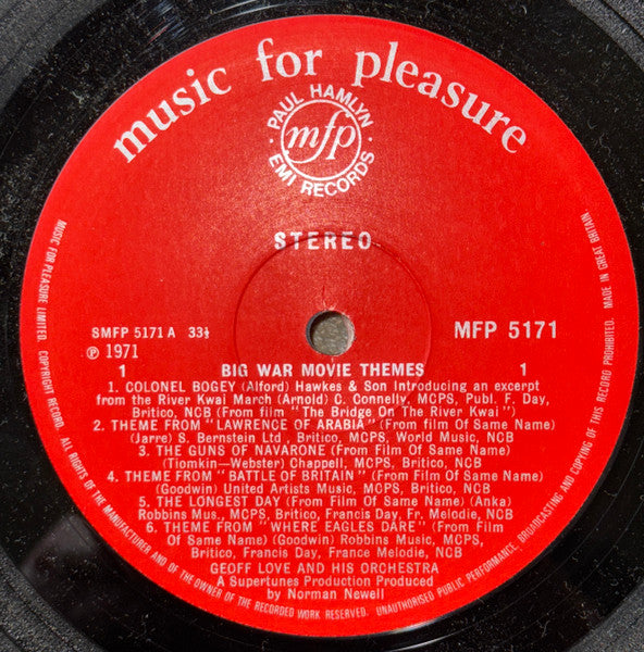 Geoff Love & His Orchestra : Big War Movie Themes (LP, Album)