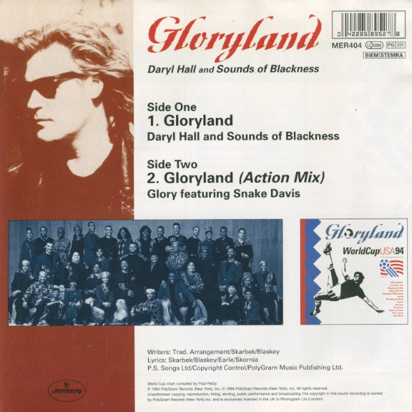 Daryl Hall And Sounds Of Blackness / Pulse (21) Featuring Snake Davis : Gloryland - The Official Theme Song Of WorldCup USA 94 (7", Pic)