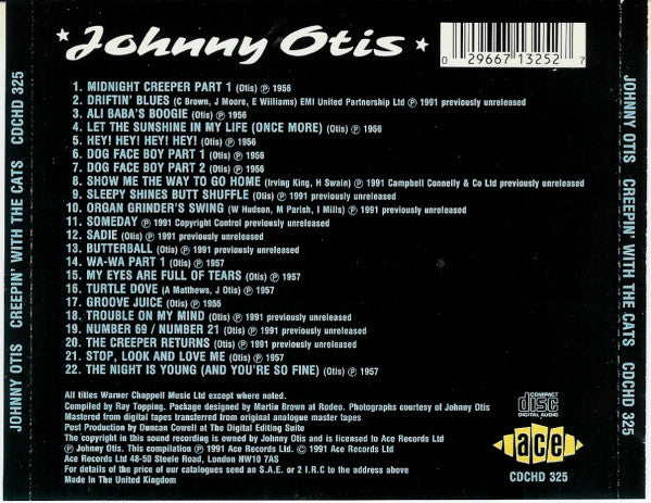 Johnny Otis : Creepin' With The Cats (CD, Comp)