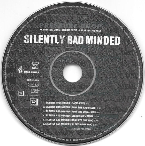 Pressure Drop Featuring Constantine Weir & Martin Fishley : Silently Bad Minded (CD, Single, Enh, Car)
