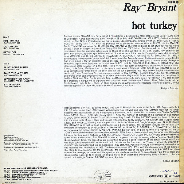 Ray Bryant : Hot Turkey (LP)