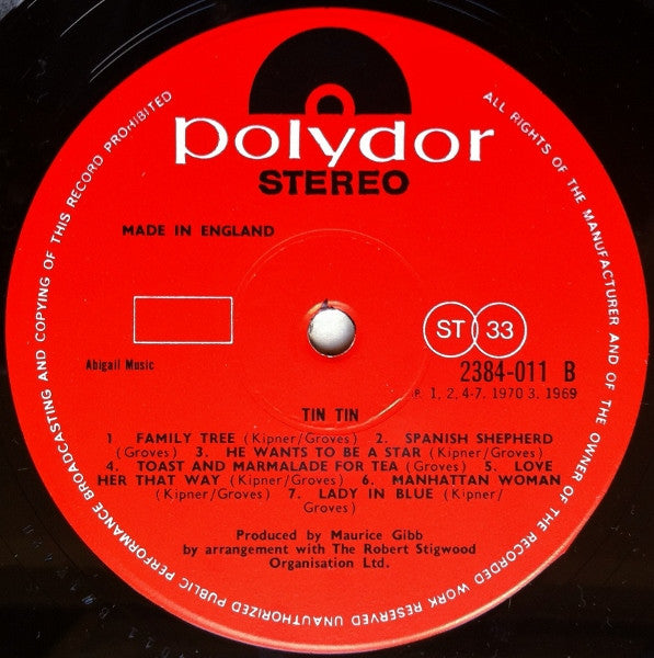 Tin Tin (5) : Tin Tin (LP, Album)