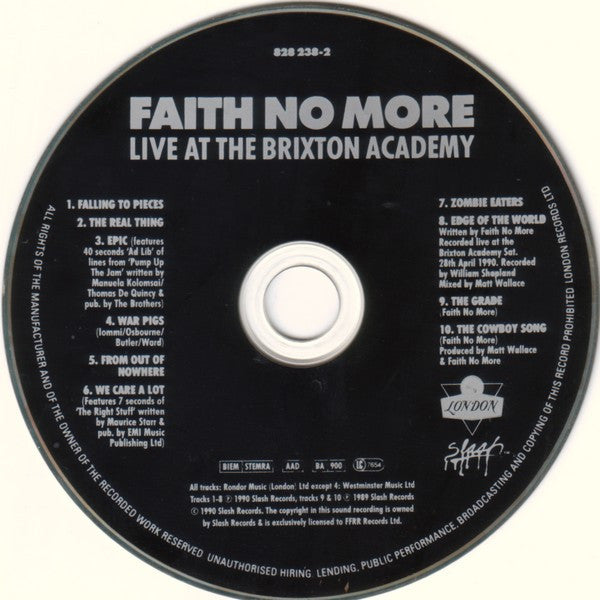 Faith No More : Live At The Brixton Academy (CD, Album, PDO)