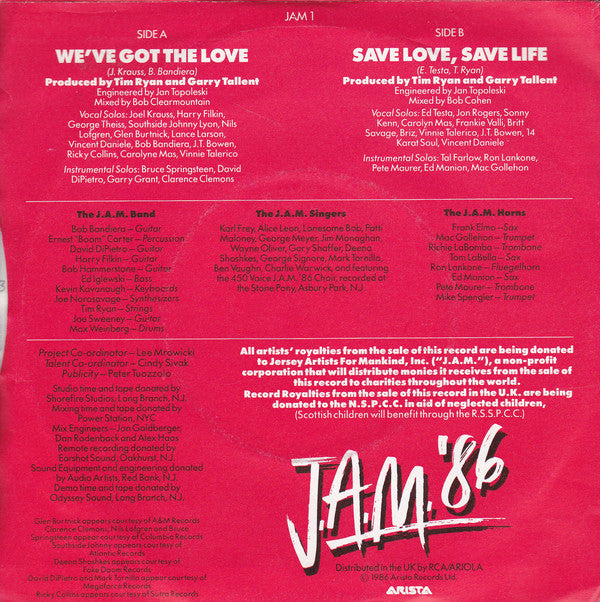 Jersey Artists For Mankind : We've Got The Love (7")