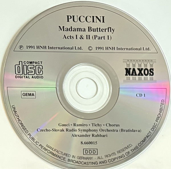 Giacomo Puccini, Miriam Gauci, Yordy Ramiro, Georg Tichy, Slovak Philharmonic Chorus, Slovak Radio Symphony Orchestra, Alexander Rahbari : Madama Butterfly (2xCD, Album, P+O)