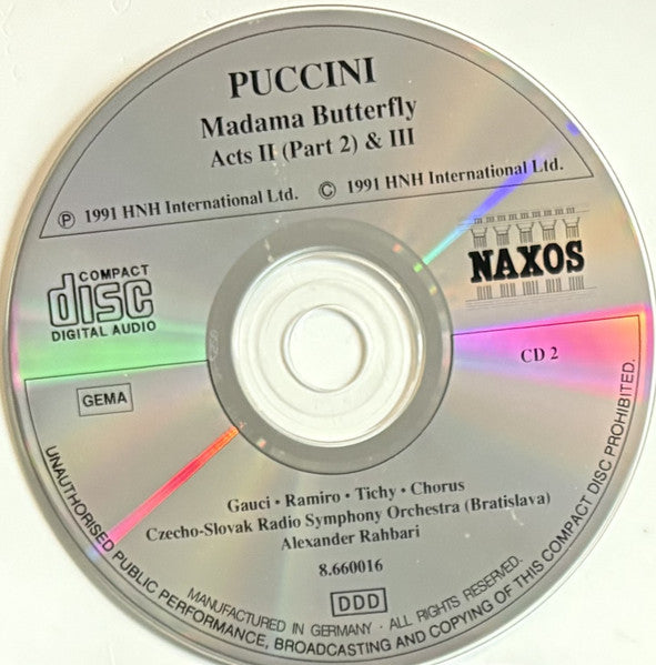 Giacomo Puccini, Miriam Gauci, Yordy Ramiro, Georg Tichy, Slovak Philharmonic Chorus, Slovak Radio Symphony Orchestra, Alexander Rahbari : Madama Butterfly (2xCD, Album, P+O)