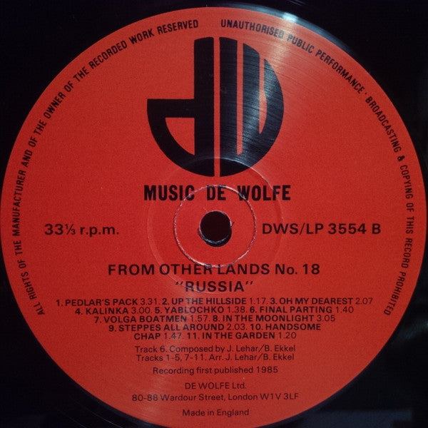 Bibs Ekkel : From Other Lands No. 18 - Russia (LP)