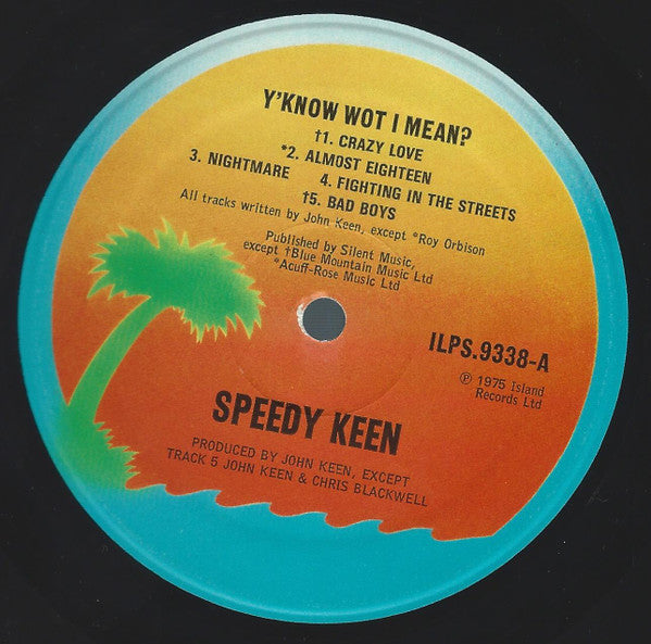 John "Speedy" Keen : Y'Know Wot I Mean? (LP, Album)