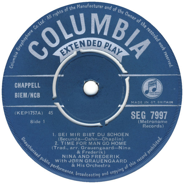 Nina & Frederik With Jørn Grauengaards Kvintet : Nina & Frederik With The Jørn Grauengaard Quintet (7", EP)