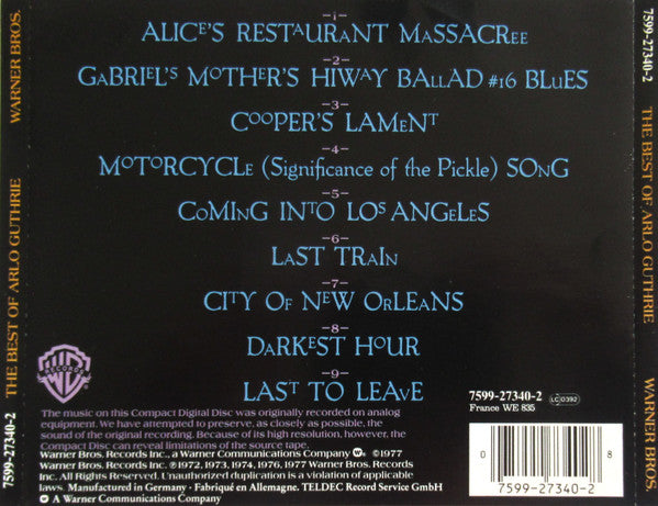 Arlo Guthrie : The Best Of Arlo Guthrie (CD, Comp, RE)