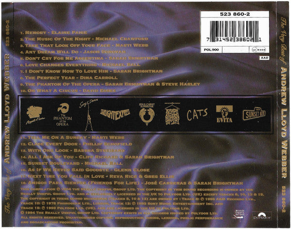 Various, Andrew Lloyd Webber : The Very Best Of Andrew Lloyd Webber (CD, Comp)