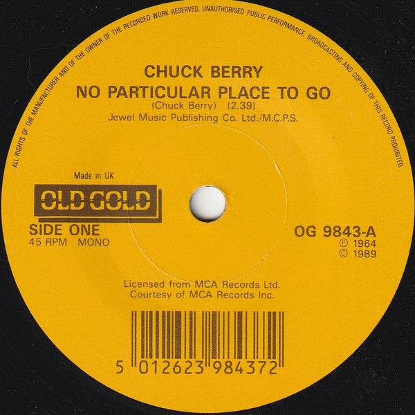 Chuck Berry : No Particular Place To Go / Memphis Tennessee (7", Single, Mono)