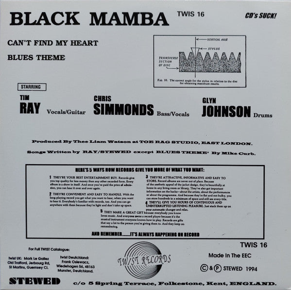 Stewed : Black Mamba / Can't Find My Heart - Blues Theme (7")