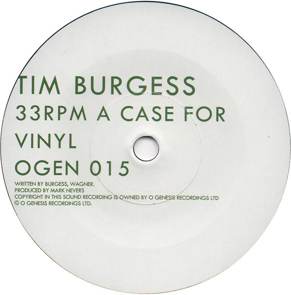 Tim Burgess : A Case For Vinyl (7", RSD, Single, Ltd)