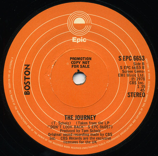 Boston : Don't Look Back (7", Single, Promo)