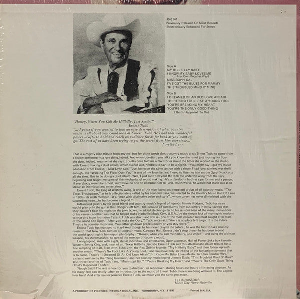 Ernest Tubb : My Hillbilly Baby (LP, Album)