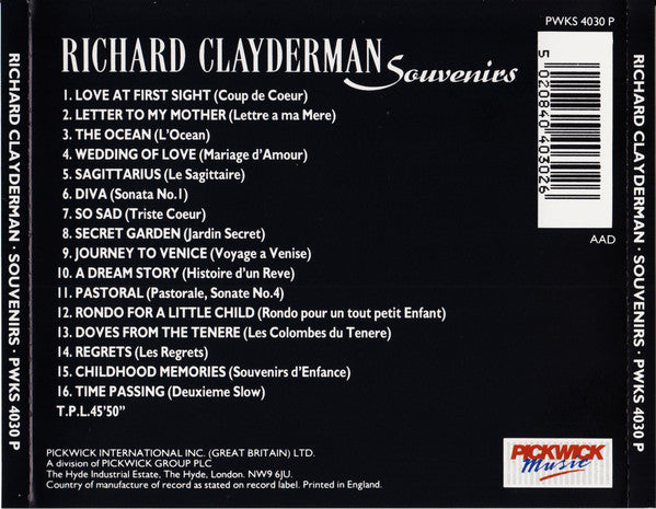 Richard Clayderman : Souvenirs (CD, Album)
