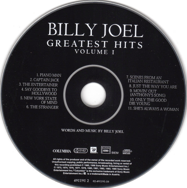 Billy Joel : Greatest Hits Volume I & Volume II (2xCD, Comp, RM)