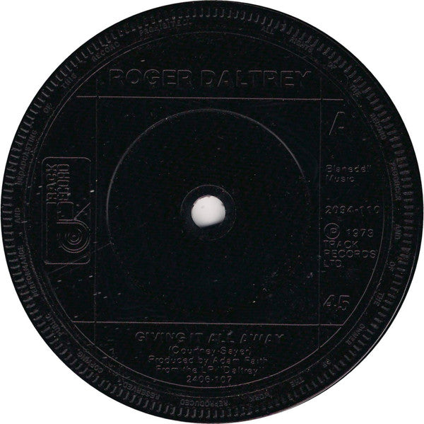 Roger Daltrey : Giving It All Away (7", Single, Sil)