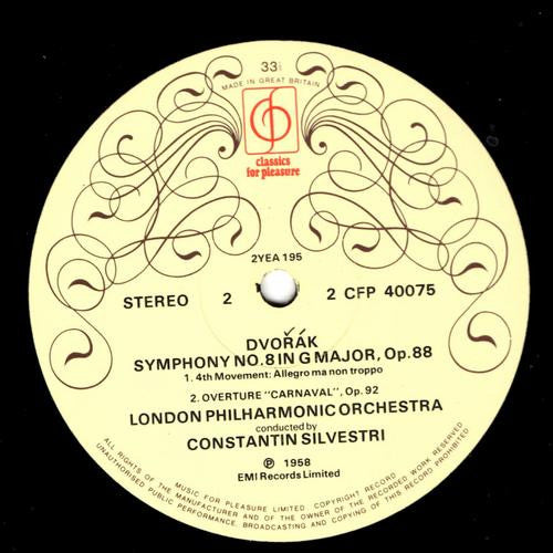 Antonín Dvořák / London Philharmonic Orchestra, Constantin Silvestri : Symphony No. 8 In G Major Etc. (LP, RE)