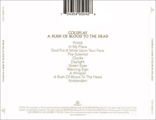 Coldplay : A Rush Of Blood To The Head (CD, Album)