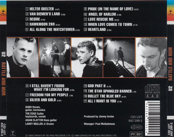 U2 : Rattle And Hum (CD, Album)