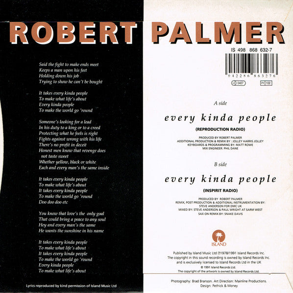 Robert Palmer : Every Kinda People (7", Single)