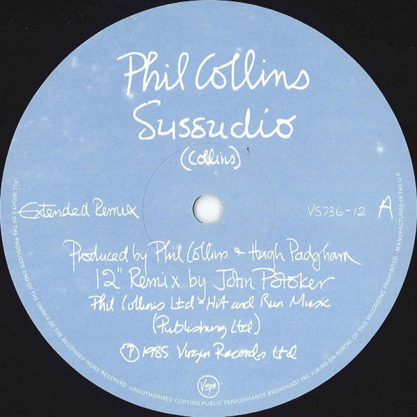 Phil Collins : Sussudio (Extended Remix) (12")