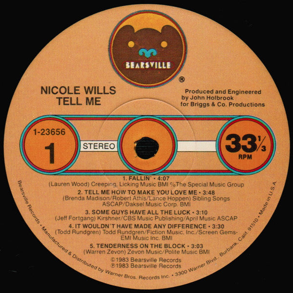 Nicole Wills : Tell Me (LP, Album, All)