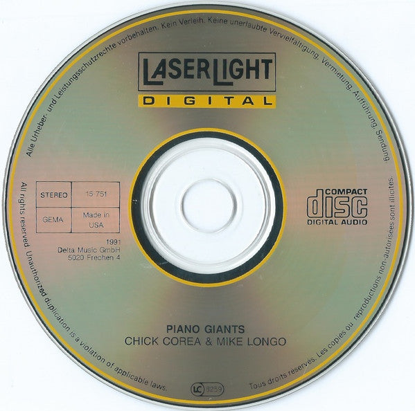 Chick Corea & Michael Longo : Piano Giants (CD, Comp)