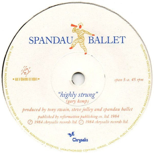 Spandau Ballet : Highly Strung (7", Single, Pap)