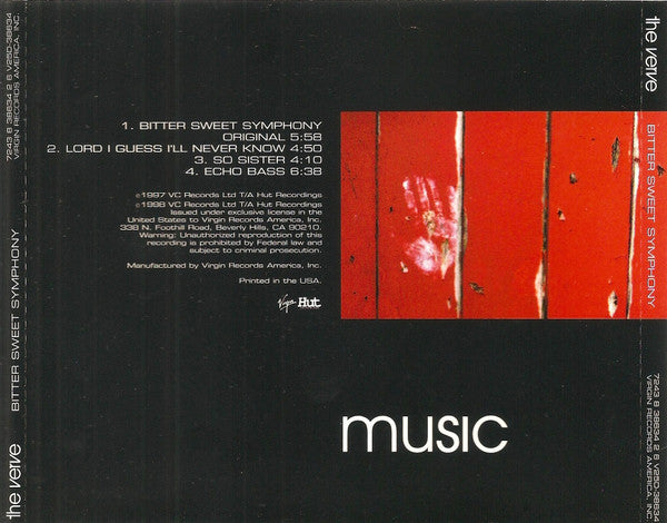 The Verve : Bitter Sweet Symphony (CD, Single)