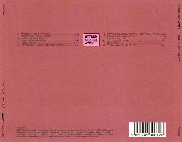 Morrissey : You Are The Quarry (CD, Album)