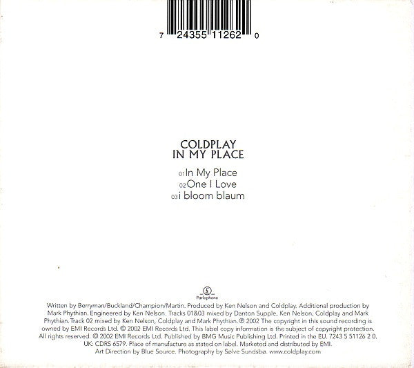 Coldplay : In My Place (CD, Single, Dig)