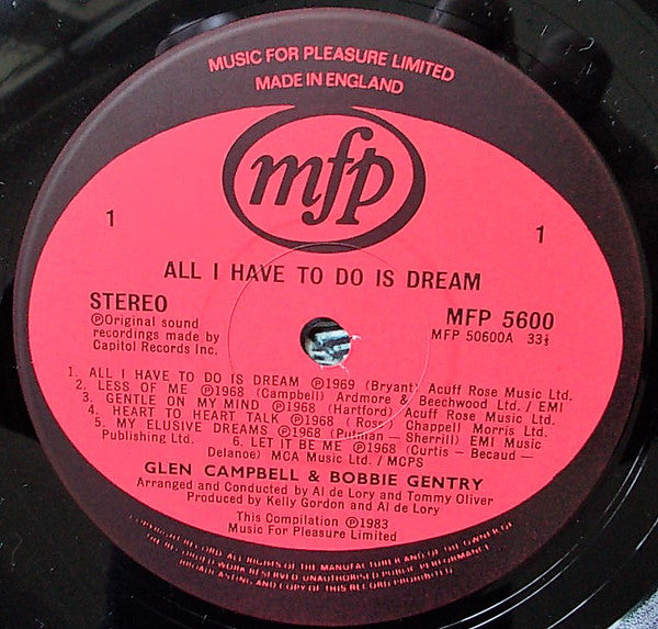 Glen Campbell & Bobbie Gentry : All I Have To Do Is Dream (LP, Comp)
