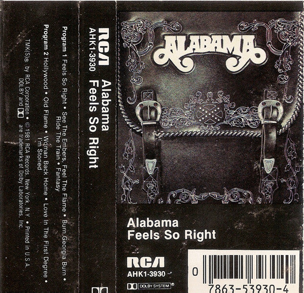 Alabama - Feels So Right (Cassette) (Very Good Plus (VG)) - DaddyPop