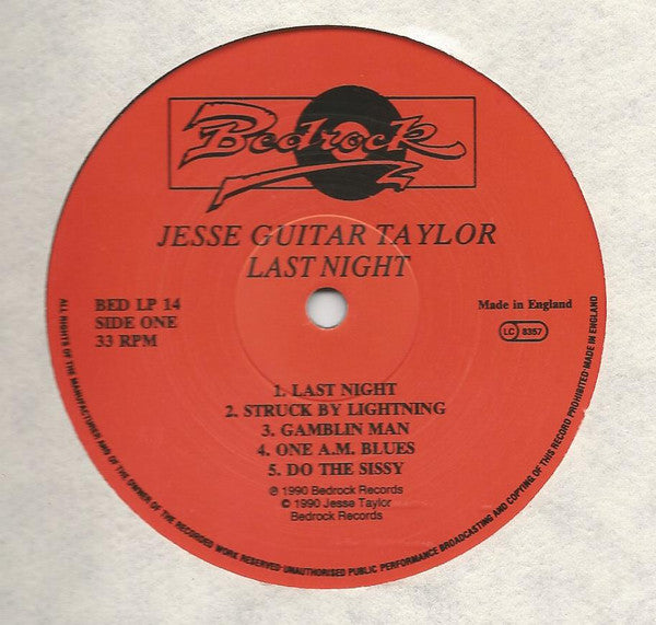 Jesse Taylor (2) : Last Night (LP)