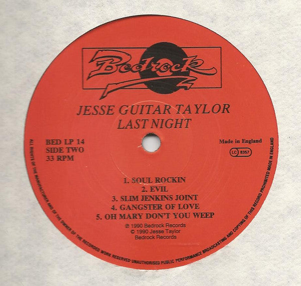 Jesse Taylor (2) : Last Night (LP)