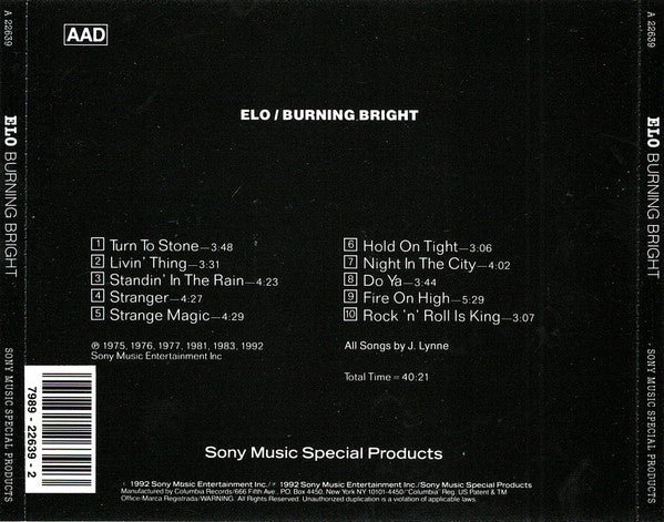 Electric Light Orchestra : Burning Bright (CD, Comp)