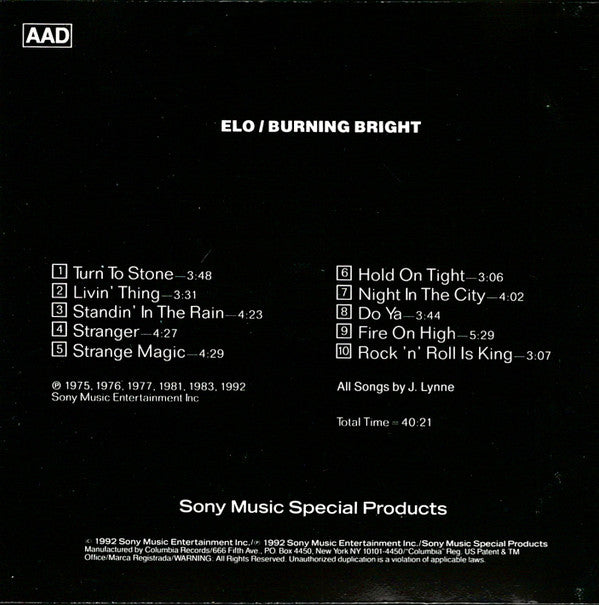 Electric Light Orchestra : Burning Bright (CD, Comp)