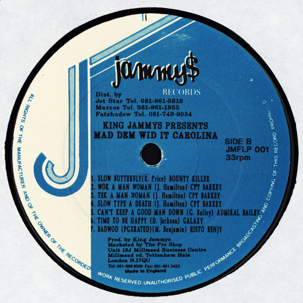 Various : King Jammy's Presents Mad Dem Wid It Carolina!!! (LP, Comp)