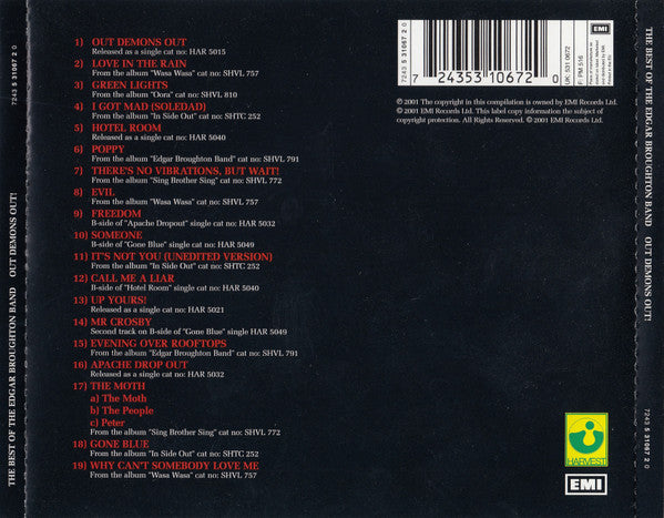 The Edgar Broughton Band : The Best Of The Edgar Broughton Band: Out Demons Out! (CD, Comp)