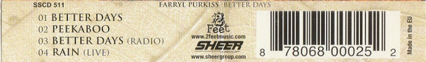Farryl Purkiss : Better Days (CD, Single)