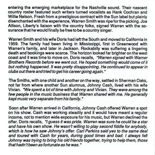 Warren Smith (3) : Call Of The Wild (CD, Comp)