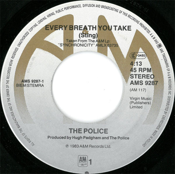 The Police : Every Breath You Take (7", Single)