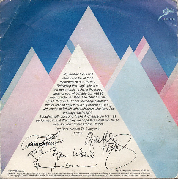 ABBA - I Have A Dream bw Take A Chance On Me (Recorded Live At Wembley) (7) (Very Good (VG)) - DaddyPop