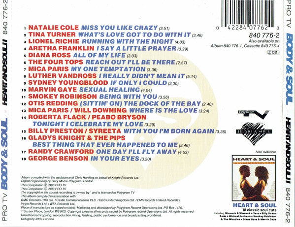 Various : Body & Soul (Heart & Soul II) (CD, Comp)
