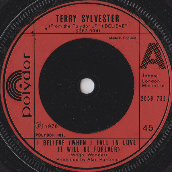 Terry Sylvester : I Believe (When I Fall In Love It Will Be Forever) (7", Single)